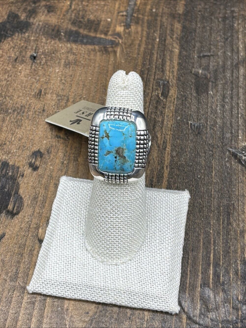 Barse Correa Ring- Turquoise- Silver-6-NWT
